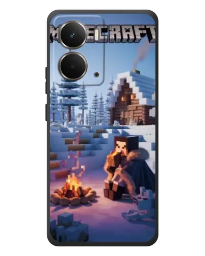 Чехол для RealMe P3 с картинкой «Зимний Minecraft»