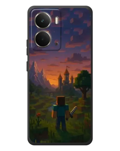 Чехол для RealMe P3 с картинкой «Стив у башни»