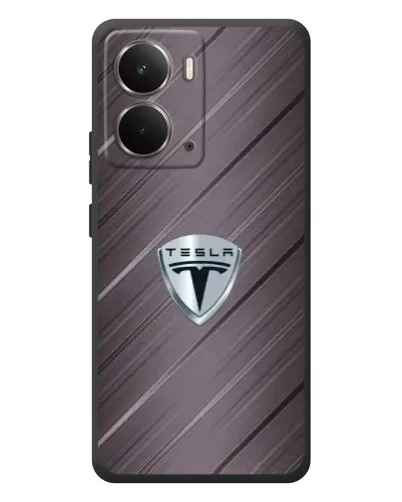 Чехол для RealMe P3 с картинкой «Металлическая текстура Tesla»
