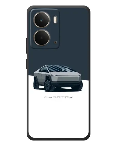 Чехол для RealMe P3 с картинкой «Серебристый Cybertruck Tesla»
