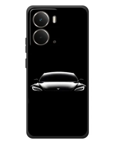 Чехол для RealMe P3 с картинкой «Фары Tesla Night»