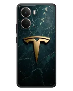 Чохол для RealMe P3 з картинкою «Мармурова Tesla Gold»