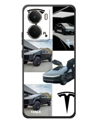 Чехол для RealMe P3 с картинкой «Коллаж Cybertruck Tesla»