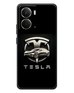 Чохол для RealMe P3 з картинкою «Tesla — срібне авто»