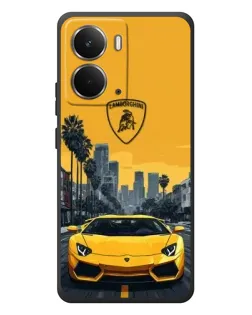 Чохол для RealMe P3 з картинкою «Жовтий Lamborghini місто»