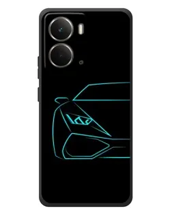 Чохол для RealMe P3 з картинкою «Блакитний силует Lamborghini»