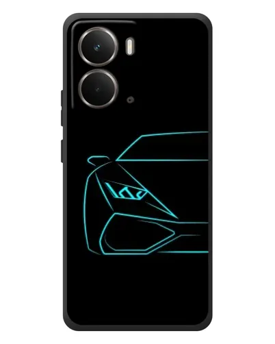 Чехол для RealMe P3 с картинкой «Голубой силуэт Lamborghini»
