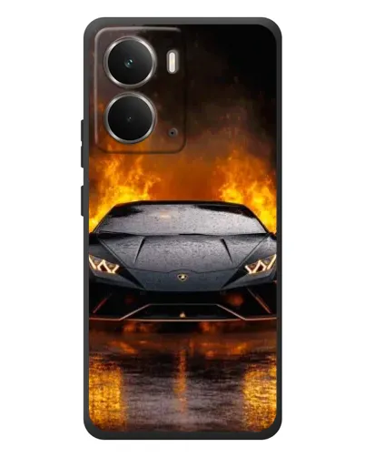 Чехол для RealMe P3 с картинкой «Lamborghini в огне»