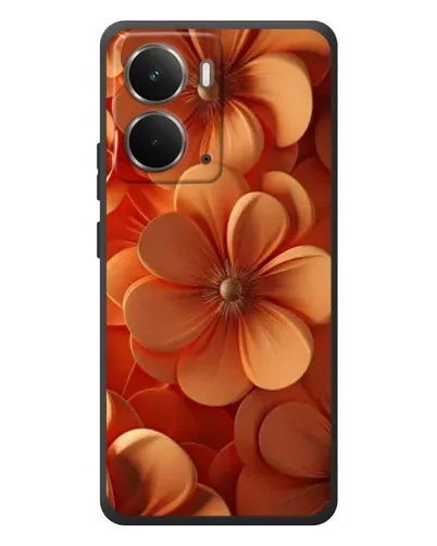 Чехол для RealMe P3 с картинкой «Оранжевый макро цветок»