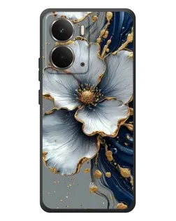 Чехол для RealMe P3 с картинкой «Белый цветок и золотой флюид» Чехол для RealMe P3 с картинкой «Белый цветок и золотой флюид»