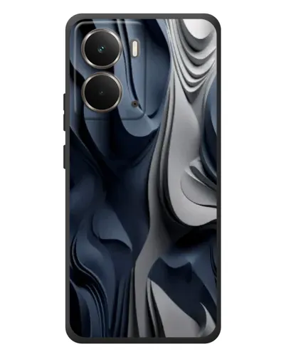 Чехол для RealMe P3 с картинкой «Объемные синие складки»