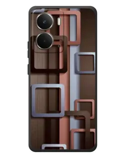 Чохол для RealMe P3 з картинкою «Коричневі об'ємні квадрати»