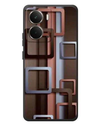 Чехол для RealMe P3 с картинкой «Коричневые объемные квадраты»