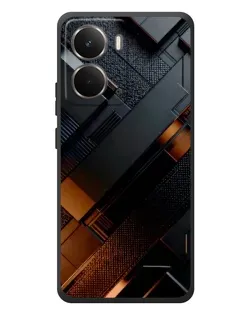 Чохол для RealMe P3 з картинкою «Чорні геометричні блоки»