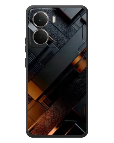 Чехол для RealMe P3 с картинкой «Черные геометрические блоки»