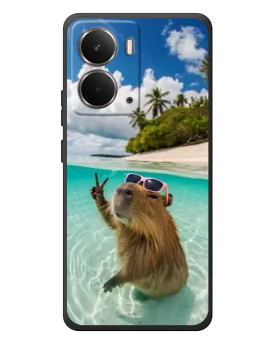 Чехол для RealMe P3 с картинкой «Капибара на море»