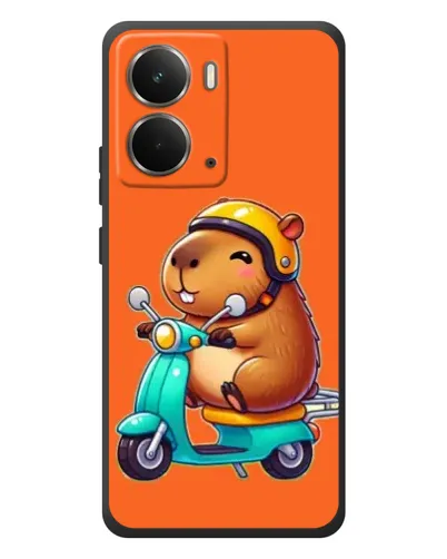 Чехол для RealMe P3 с картинкой «Капибара на скутере»