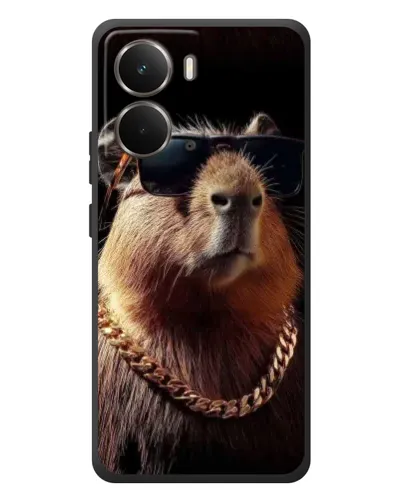 Чехол для RealMe P3 с картинкой «Капибара золотая цепь»