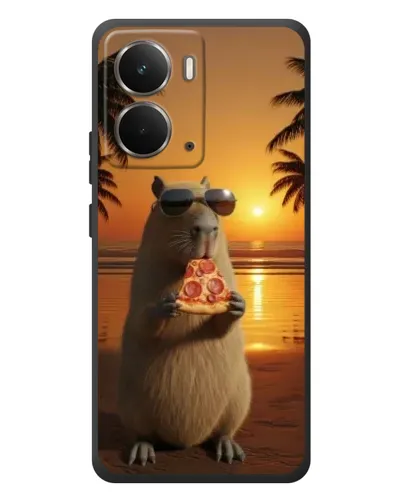 Чехол для RealMe P3 с картинкой «Капибара с пиццей»