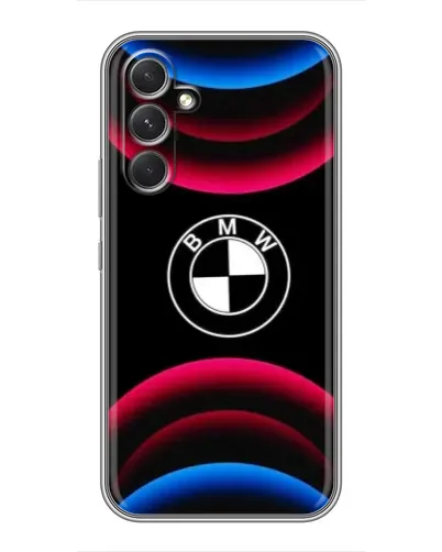 Чехол для Realme P4 Lite с картинкой «Логотип BMW и неоновые дуги» Чехол для Realme P4 Lite с картинкой «Логотип BMW и неоновые дуги»