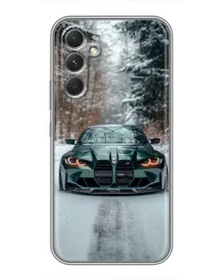 Чехол для Realme P4 Lite с картинкой «BMW в зимнем лесу»
