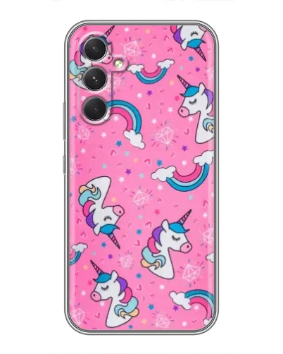 Чехол для Realme P4 Lite с картинкой «Unicorn паттерн розовый» Чехол для Realme P4 Lite с картинкой «Unicorn паттерн розовый»