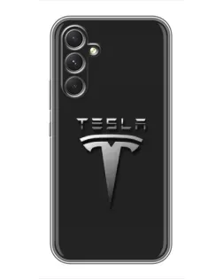 Чохол для Realme P4 Lite з картинкою «Сталевий логотип Tesla»