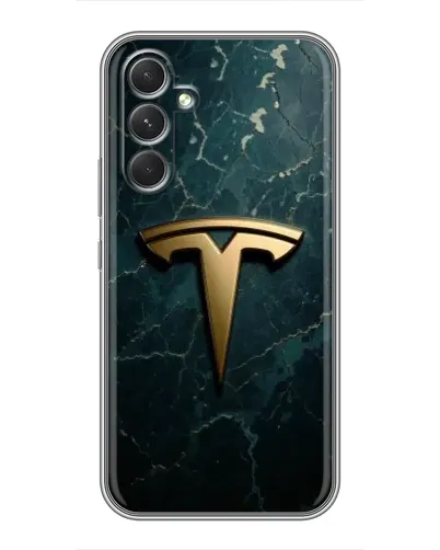 Чохол для Realme P4 Lite з картинкою «Мармурова Tesla Gold»