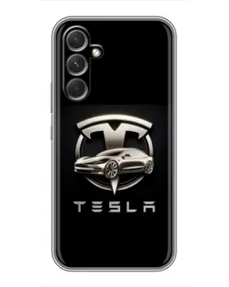 Чохол для Realme P4 Lite з картинкою «Tesla — срібне авто»