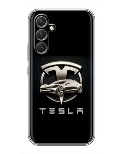 Чохол для Realme P4 Lite з картинкою «Tesla — срібне авто»