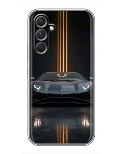 Чехол для Realme P4 Lite с картинкой «Lamborghini золотые линии»