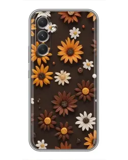 Чехол для Realme P4 Lite с картинкой «Узор из маленьких подсолнухов»