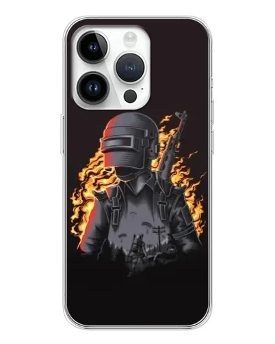 Чехол для Realme P4 с картинкой «PUBG — огненный силуэт»