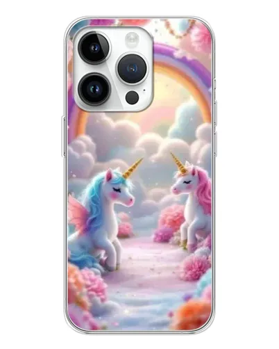 Чехол для Realme P4 с картинкой «Радуга и единороги»
