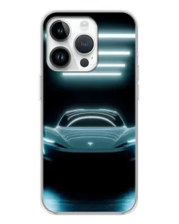 Чехол для Realme P4 с картинкой «Tesla в неоне»