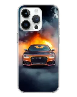Чохол для Realme P4 з картинкою «Audi у вогняному диму»