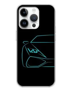 Чохол для Realme P4 з картинкою «Блакитний силует Lamborghini»