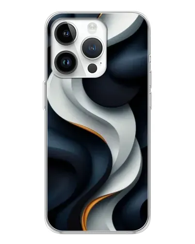Чехол для Realme P4 с картинкой «Объемные черно-белые ленты»