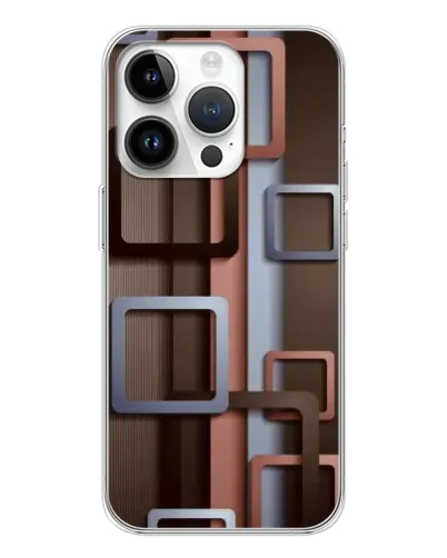 Чехол для Realme P4 с картинкой «Коричневые объемные квадраты»