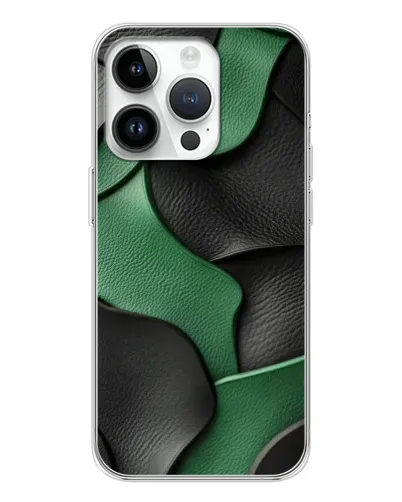 Чехол для Realme P4 с картинкой «Зеленые кожаные волны»