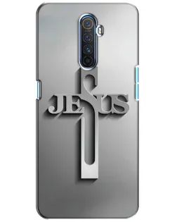 Чехол для Realme X2 Pro с картинкой «Металлический крест Jesus»