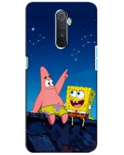 Чохол для Realme X2 Pro з картинкою «Губка Боб та Патрік вночі»
