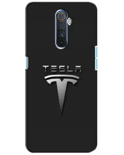 Чохол для Realme X2 Pro з картинкою «Сталевий логотип Tesla»