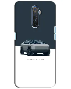 Чохол для Realme X2 Pro з картинкою «Сріблястий Cybertruck Tesla»
