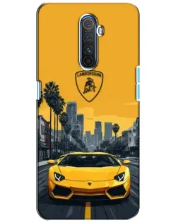 Чехол для Realme X2 Pro с картинкой «Желтый Lamborghini город»
