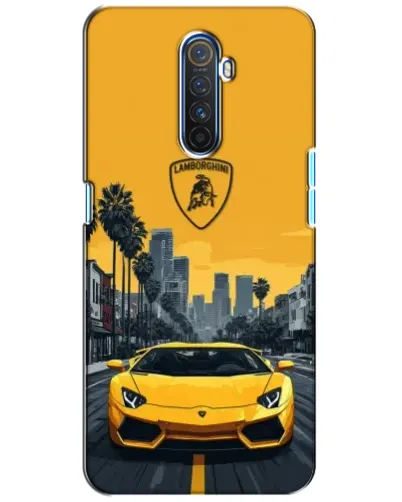 Чехол для Realme X2 Pro с картинкой «Желтый Lamborghini город»