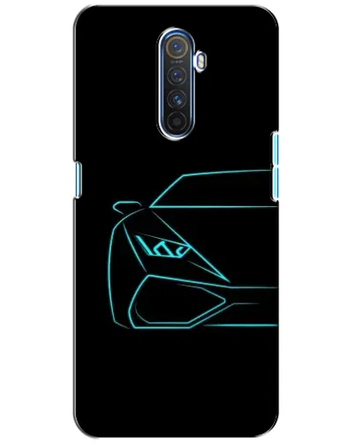 Чехол для Realme X2 Pro с картинкой «Голубой силуэт Lamborghini»