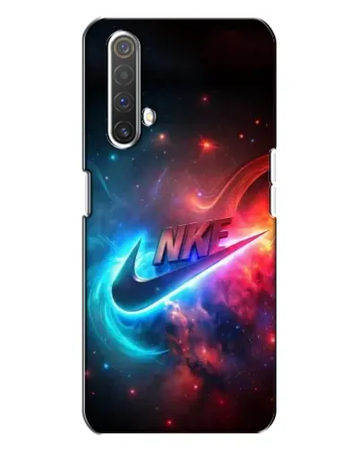 Чехол для Realme X3 с картинкой «Огненный логотип Nike»