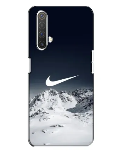 Чехол для Realme X3 с картинкой «Nike — зимние горы»