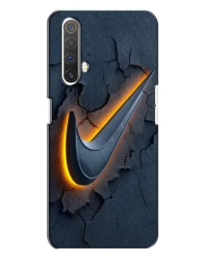 Чехол для Realme X3 с картинкой «Объемный логотип Найк»